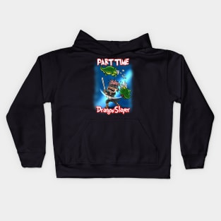 Double Duty: Gaming Dragon Slayer by Night, Part-Time Hero by Day Kids Hoodie